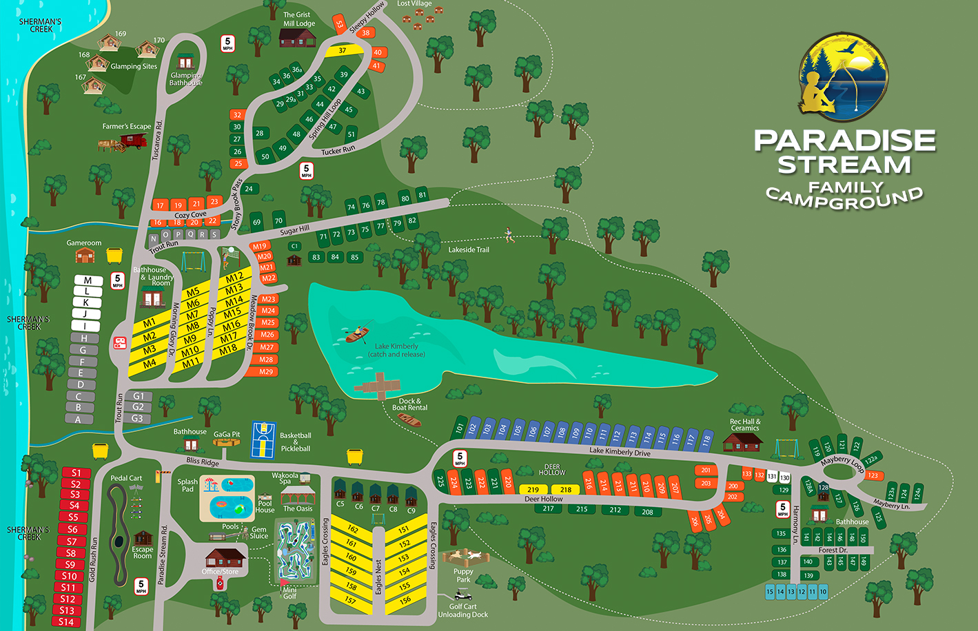 Paradise Stream Family Campground Park Map